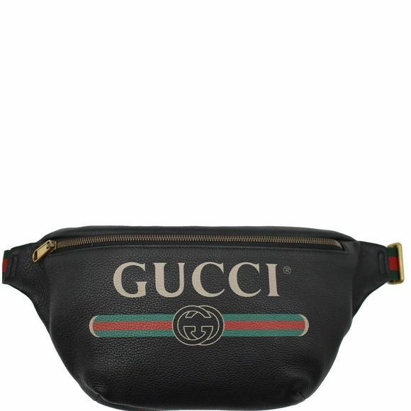 GUCCI Medium Leather Belt Waist Bum Bag Black - Picture 1 of 10